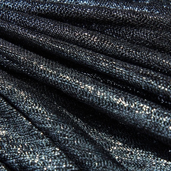 Tadashi Shoji Black Off The Shoulder Ruched Metallic Dress L Gown Gala New - Picture 5 of 8